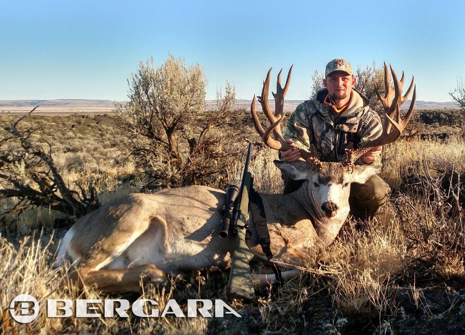 Jason Rost, harvests a 240″ plus Mule Deer with a Bergara B14 Hunter ...
